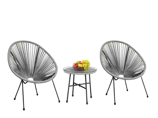Egg Chair Bistro Set Garden String Patio Furniture Seating Indoor & Outdoor - XEO Home