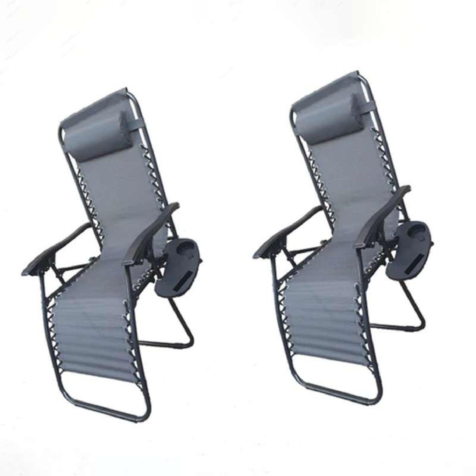 Zero Gravity Folding Lounge Chairs - 2PCS Set for Ultimate Outdoor Relaxation - XEO Home