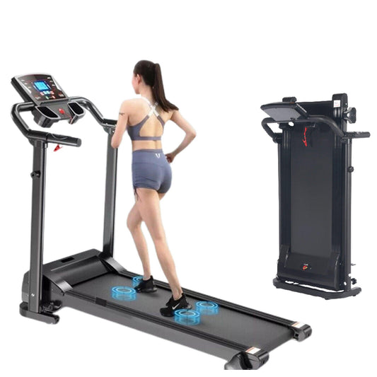 Upgrade Your Home Gym: Space-Saving 1.5 HP Walking Running Machine with LCD & Phone Holder - XEO Home