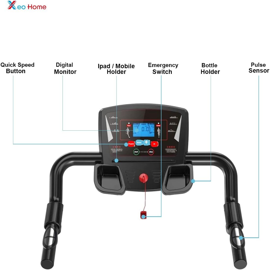 Foldable Electric Treadmill for Home – 12km/h Running & Walking Machine with 9% Manual Incline, Home Gym Fitness Equipment with Cup Holder